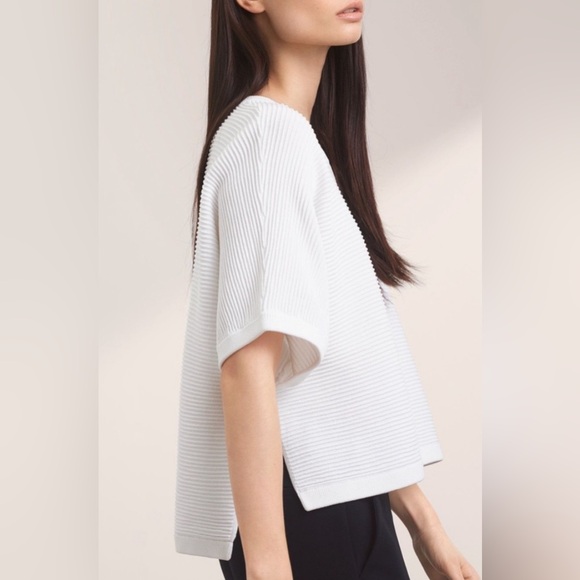 ARITZIA BABATON *black* donald sweater short sleeve boxy top black size small - Picture 3 of 8